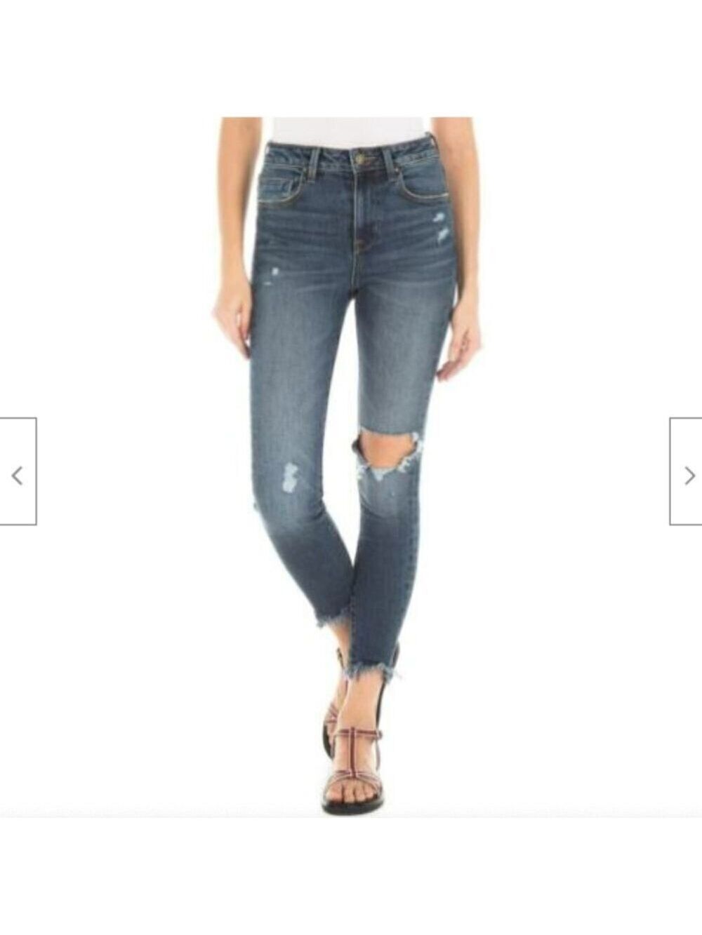 Women's Fidelity Denim Luna Ripped High Waist Crop